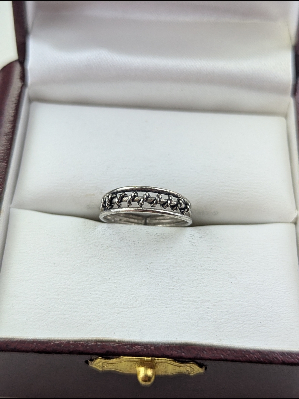 ✨ Vintage Sterling Silver Adjustable Braided Wire Ring Band ✨